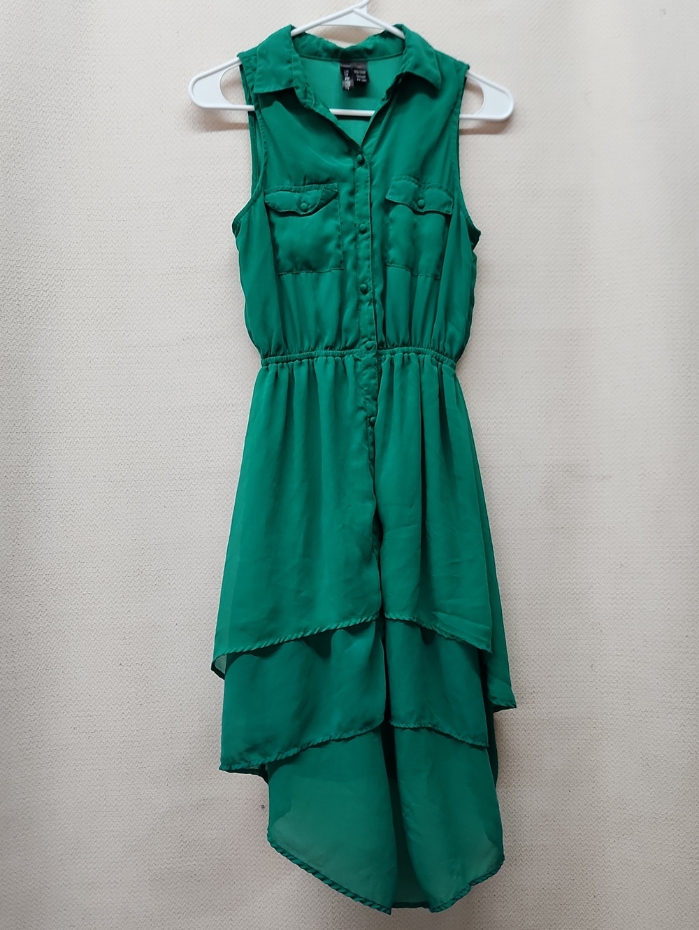 Fun & Flirt Sleeveless High-Low Dress in Emerald Green